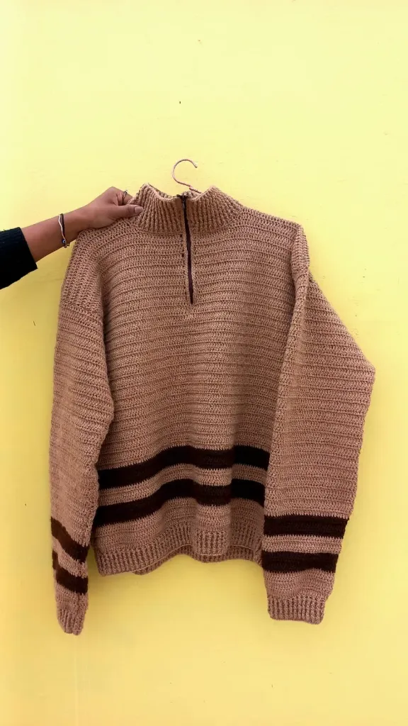 CROCHET HANDMADE MENS TURTLE NECK SWEATER