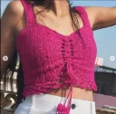 CROCHET HANDMADE MEGENTA CROP TOP