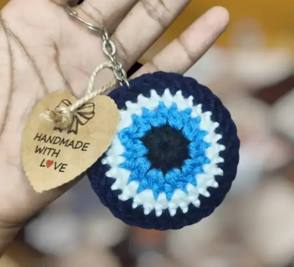 CROCHET HANDMADE KEYCHAIN OF EVIL EYE